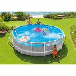 Piscine Tubulaire Ronde Intex Prism Frame Clear Window 4,88 X 1,22 M -Bleu Piscine 26730np ambianc min