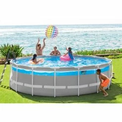 Piscine Tubulaire Ronde Intex Prism Frame Clear Window 4,88 X 1,22 M -Bleu Piscine 26730np ambianc 2 min