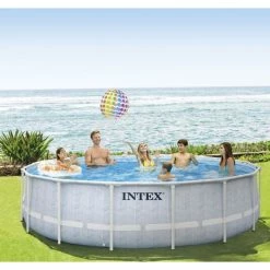 Piscine Tubulaire Ronde Intex Chevron 4,88 X 1,22 M 5 Piscine Tubulaire Ronde Intex Chevron 4,88 X 1,22 M -Bleu Piscine 26746np ambiance 3 min