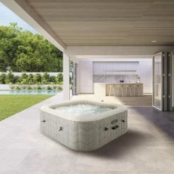 Spa Gonflable Intex PureSpa Chevron 6 Places -Bleu Piscine 28472ex ambiance 2 min