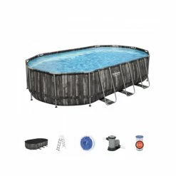 Piscine Tubulaire Ovale Bestway Power Steel™ Bois Rustique 6,10 X 3,66 X 1,22 M 9 Piscine Tubulaire Ovale Bestway Power Steel™ Bois Rustique 6,10 X 3,66 X 1,22 M -Bleu Piscine 5611r piscine ovale bestway power steeltm bois rustique 6 10 x 3 66 x 1 22 m schema