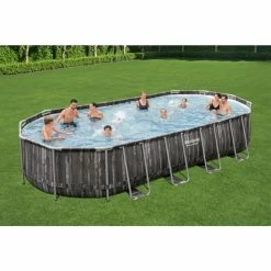 Piscine Ovale Bestway Power Steel™ Bois Rustique 7,32 X 3,66 X 1,22 M 16 Piscine Ovale Bestway Power Steel™ Bois Rustique 7,32 X 3,66 X 1,22 M -Bleu Piscine 5611t piscine ovale bestway power steeltm bois rustique 7 32 x 3 66 x 1 22 m ambiance