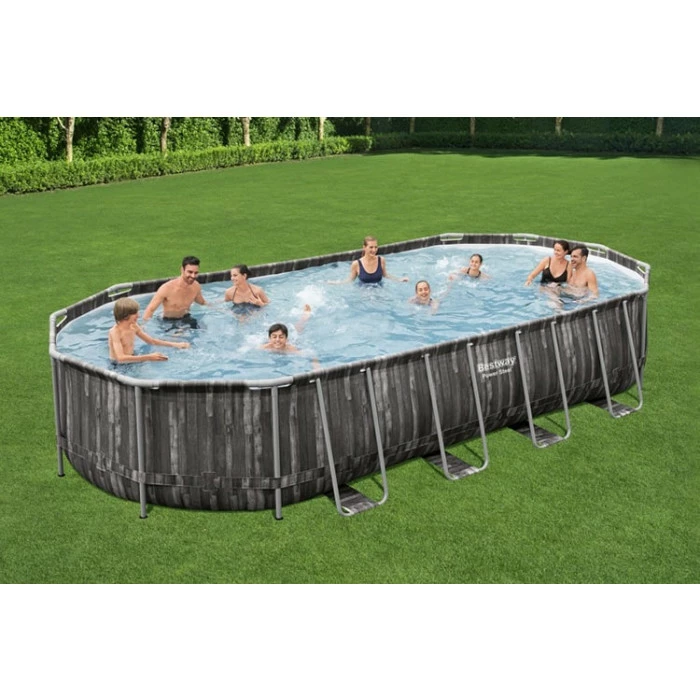 Piscine Ovale Bestway Power Steel™ Bois Rustique 7,32 X 3,66 X 1,22 M 8 Piscine Ovale Bestway Power Steel™ Bois Rustique 7,32 X 3,66 X 1,22 M – Image 8