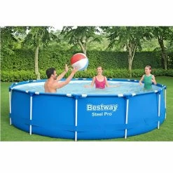 Piscine Tubulaire Ronde Bestway Steel Pro 3,96 X 0,84 M -Bleu Piscine 5612e ambiance