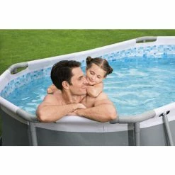 Piscine Ovale Bestway Power Steel™ 3,05 X 2 X 0,84 M -Bleu Piscine 5614a piscine ovale bestway power steel 3 05 x 2 x 0 84 m ambiance 3