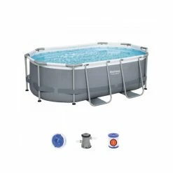 Piscine Ovale Bestway Power Steel™ 3,05 X 2 X 0,84 M -Bleu Piscine 5614a piscine ovale bestway power steel 3 05 x 2 x 0 84 m schema