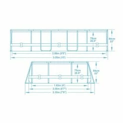 Piscine Ovale Bestway Power Steel™ 3,05 X 2 X 0,84 M -Bleu Piscine 5614a dimensions