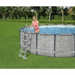 Piscine Tubulaire Ronde Bestway Steel Pro Max 5,49 X 1,22 M -Bleu Piscine 5618y piscine hors sol bestway ronde steel pro max 549 122 echelle
