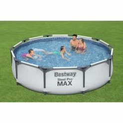 Piscine Tubulaire Ronde Bestway Steel Pro Max 3,66 X 0,76 -Bleu Piscine 56416 piscine tubulaire ronde bestway steel pro max 366 076 ambiance 3