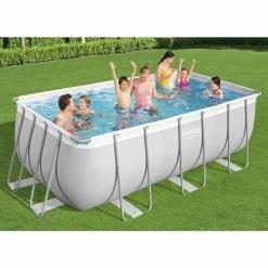Piscine Tubulaire Rectangulaire Bestway Power Steel 4,12 X 2,01 X 1,22 M Avec Filtre à Sable 5 Piscine Tubulaire Rectangulaire Bestway Power Steel 4,12 X 2,01 X 1,22 M Avec Filtre à Sable -Bleu Piscine 56457