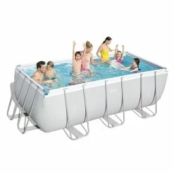 Piscine Tubulaire Rectangulaire Bestway Power Steel 4,12 X 2,01 X 1,22 M Avec Filtre à Sable