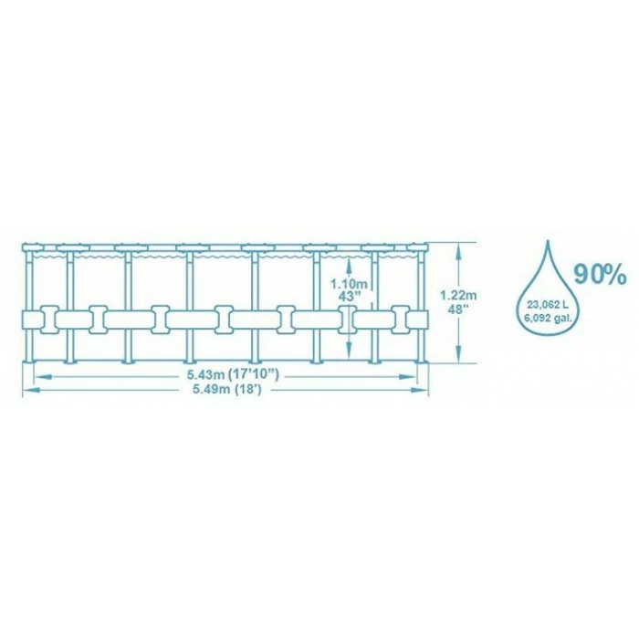 Piscine Tubulaire Ronde Bestway Steel Pro Max Bleu 5,49 X 1,22 M 3 Piscine Tubulaire Ronde Bestway Steel Pro Max Bleu 5,49 X 1,22 M – Image 3