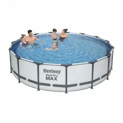 Piscine Tubulaire Ronde Bestway Steel Pro Max 4,57 X 1,07 M 11 Piscine Tubulaire Ronde Bestway Steel Pro Max 4,57 X 1,07 M -Bleu Piscine 56488 ambiance 1