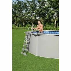 Piscine Hors-sol Bestway Ronde Hydrium 3 X 1,20 M -Bleu Piscine 56566 piscine bestway ronde hydrium 300 120 ambiance 2