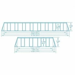 Piscine Tubulaire Rectangulaire Bestway Power Steel™ 9,56 X 4,88 X 1,32 M 12 Piscine Tubulaire Rectangulaire Bestway Power Steel™ 9,56 X 4,88 X 1,32 M -Bleu Piscine 56623 dimensions