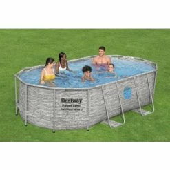Piscine Tubulaire Ovale Bestway Power Steel Swim Vista 4,27 X 2,50 X 1 M -Bleu Piscine 56714 piscine tubulaire ovale bestway power steel swim vista 427 250 100 pierre ambiance