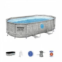 Piscine Tubulaire Ovale Bestway Power Steel Swim Vista 4,27 X 2,50 X 1 M -Bleu Piscine 56714 piscine tubulaire ovale bestway power steel swim vista 427 250 100 pierre equipement