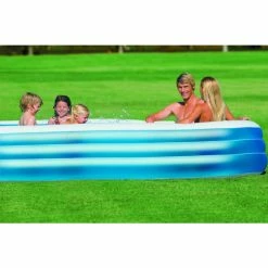 Piscine Gonflable Rectangulaire INTEX Family -Bleu Piscine 58484 in use
