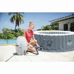 Spa Gonflable Bestway Lay-Z Spa BALI AirJet 4 Places -Bleu Piscine 60009 spa gonflable bestway lay z spa bali gonflage