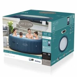 Spa Gonflable Bestway Lay-Z Spa MILAN AirJet Plus 6 Places -Bleu Piscine 60029 spa gonflable bestway lay z spa milan packaging