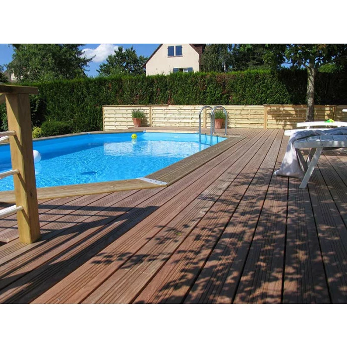 Piscine En Bois Octogonale Ubbink Océa 6,10 X 4,00 X 1,30 M - Liner Bleu 3 Piscine En Bois Octogonale Ubbink Océa 6,10 X 4,00 X 1,30 M - Liner Bleu – Image 3