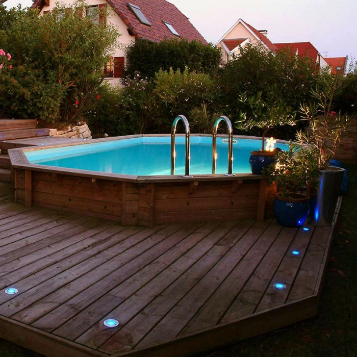 Piscine En Bois Octogonale Ubbink Océa 6,10 X 4,00 X 1,30 M - Liner Bleu 2 Piscine En Bois Octogonale Ubbink Océa 6,10 X 4,00 X 1,30 M - Liner Bleu – Image 2