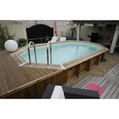 Piscine En Bois Octogonale Ubbink Océa 6,10 X 4,00 X 1,30 M - Liner Beige 7 Piscine En Bois Octogonale Ubbink Océa 6,10 X 4,00 X 1,30 M - Liner Beige -Bleu Piscine 7504511 piscine bois octogonale ubbink ocea 400x610 beige ambiance 3