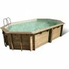 Piscine En Bois Octogonale Ubbink Océa 6,10 X 4,00 X 1,30 M - Liner Beige