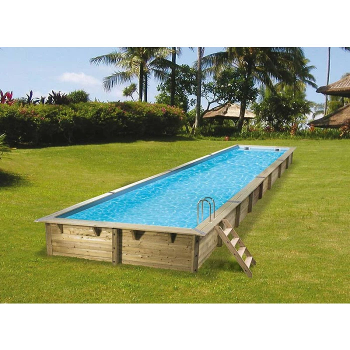 Piscine En Bois Rectangulaire Ubbink Linéa 15,50 X 3,50 X 1,55 M - Liner Beige 3 Piscine En Bois Rectangulaire Ubbink Linéa 15,50 X 3,50 X 1,55 M - Liner Beige – Image 3