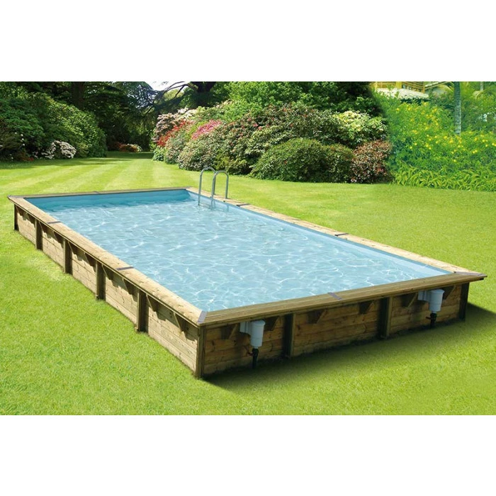 Piscine En Bois Rectangulaire Ubbink Linéa 8,00 X 5,00 X 1,40 M - Liner Bleu 1 Piscine En Bois Rectangulaire Ubbink Linéa 8,00 X 5,00 X 1,40 M - Liner Bleu