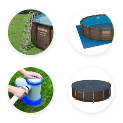 Piscine Tubulaire Ronde Bestway Power Steel Swim Vista 4,88 X 1,22 M -Bleu Piscine accessoires piscine power steel swim vista bestway 1 1