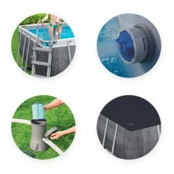 Piscine Tubulaire Bestway Power Steel Rotin Gris 4,88 X 2,44 X 1,22 M -Bleu Piscine accessoirespiscine tubulaire bestway steel rotin gris 488 x 244 x 122 cm 1