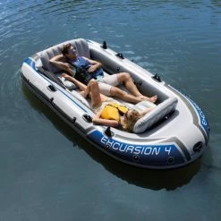 Set Bateau Gonflable 4 Places Intex Excursion 4 20 Set Bateau Gonflable 4 Places Intex Excursion 4 -Bleu Piscine bateau intex excursion 4places 11