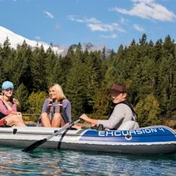 Set Bateau Gonflable 4 Places Intex Excursion 4 21 Set Bateau Gonflable 4 Places Intex Excursion 4 -Bleu Piscine bateau intex excursion 4places 8