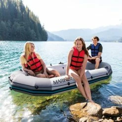 Set Bateau Gonflable 3 Places Intex Mariner 3 (rames Et Gonfleur Inclus) -Bleu Piscine bateau intex mariner 7