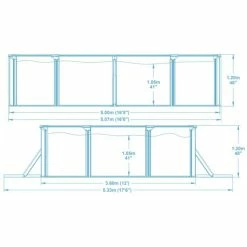 Piscine En Acier Bestway Hydrium - 5,00 X 3,60 X 1,20 M -Bleu Piscine dimensions new 1
