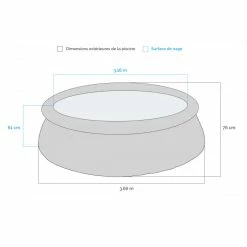 Piscine Autoportée Bestway Fast Set 3,66 X 0,76 M + Épurateur à Cartouche -Bleu Piscine dimensions piscine autoportee bestway fast set 366 x 76 cm