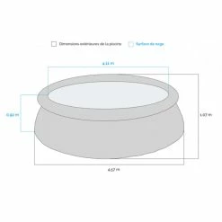 Piscine Autoportée Bestway Fast Set Aspect Rotin 4,57 X 1,07 M -Bleu Piscine dimensions piscine autoportee bestway fast set rotin 457 x 107 cm