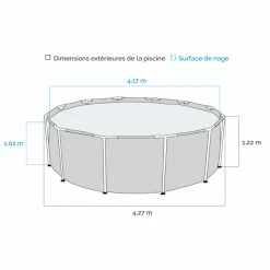 Piscine Tubulaire Bestway Power Steel Stone Ronde 4,27 X 1,22 M -Bleu Piscine dimensions piscine tubulaire bestway steel stone ronde 427 x 122 cm 1