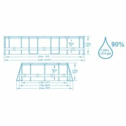 Piscine Tubulaire Bestway Power Steel Frame 4,24 X 2,50 X 1,00 M -Bleu Piscine dimensions 1