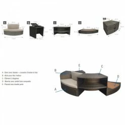 PACK Spa Portable Netspa Vita Premium 4 à 6 Personnes + Mobilier -Bleu Piscine dimensions vita premium mobilier