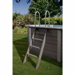 GRE Piscine Ovale Composite Gré - 8,04 X 3,86 X 1,24 M -Bleu Piscine echelle piscine composite gre 3