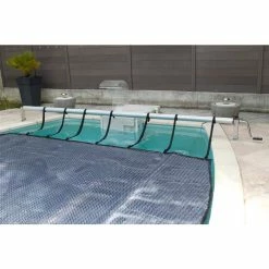 Enrouleur De Bâche à Bulles Pour Piscine En Bois Ubbink Premium -Bleu Piscine enrouleur b che premiumubbink piscine 4