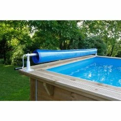 Enrouleur De Bâche à Bulles Pour Piscine En Bois Ubbink Xtra -Bleu Piscine enrouleur xtra ambiance piscine ubbink 3