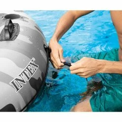 Fauteuil Bouée Intex Camouflage -Bleu Piscine fauteuil bouee intex camouflage 3