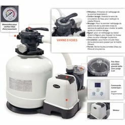 Filtre à Sable INTEX 10 M³/h 13 Filtre à Sable INTEX 10 M³/h -Bleu Piscine filtre sable intex schema 2