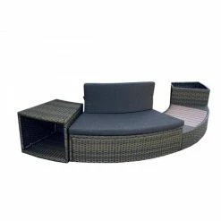 Entourage Rotin Pour Spa Bestway Lay-Z-Spa Ø 200 Cm - Gris Anthracite -Bleu Piscine habillage de spa rond bestway 4 pieces 17424 11941750 31631770 1140x1140