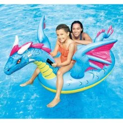 Dragon Gonflable à Chevaucher Intex -Bleu Piscine jeu gonflable intex dragon