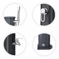 Douche Solaire Jolly Go 20L-Anthracite -Bleu Piscine jolly go points forts zoom total