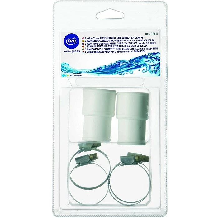 2 Manchons Pour Branchement Tuyaux + 4 Colliers Ø 38/32 Mm GRE 2 2 Manchons Pour Branchement Tuyaux + 4 Colliers Ø 38/32 Mm GRE – Image 2